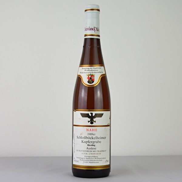 1989 Weinbaudomäne Niederhausen Schlossböckelheim, Schlossböckelheimer Kupfergrube Riesling Auslese